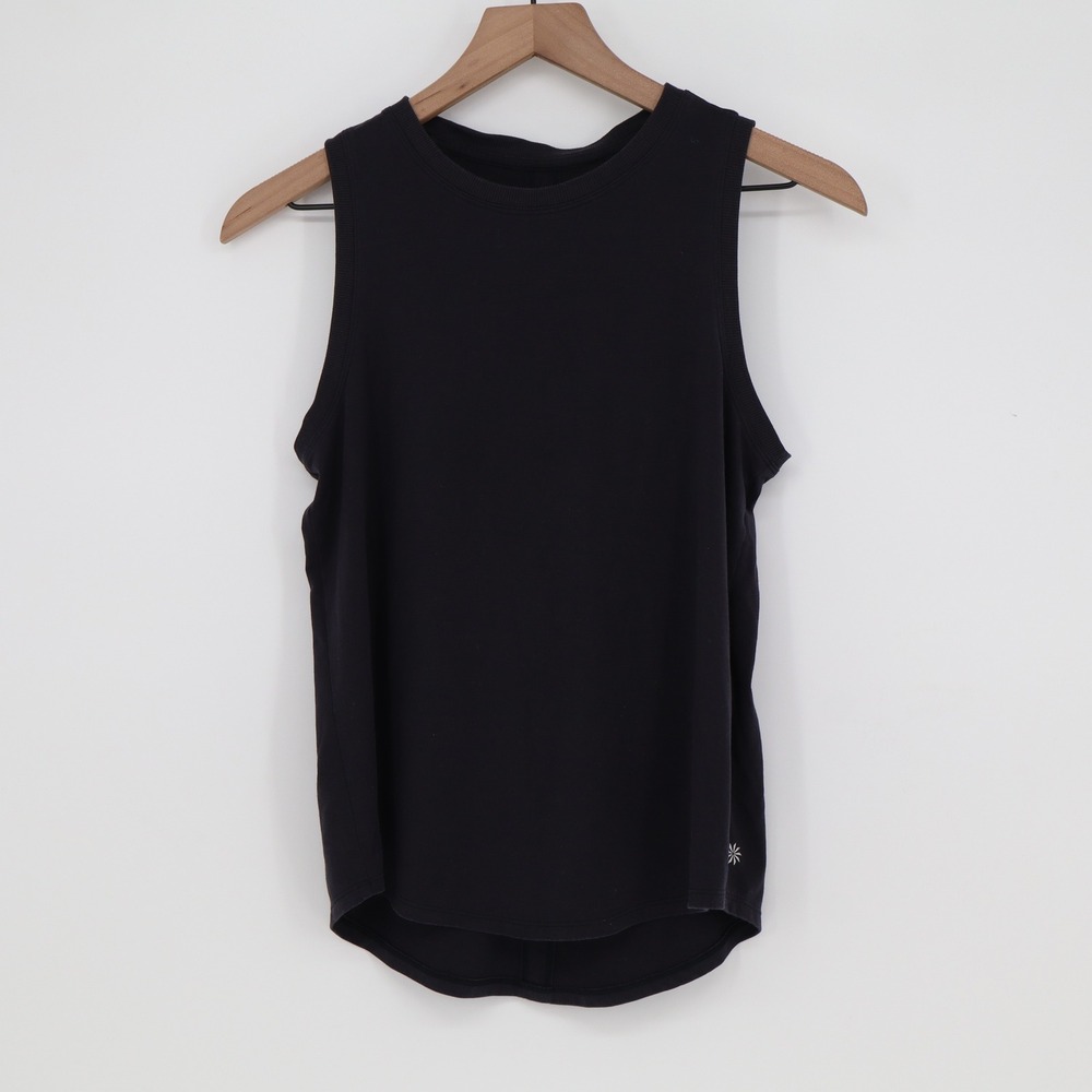 Athleta Tank Top Womens Zephyr Black Keyhole Back Activewear Excellent